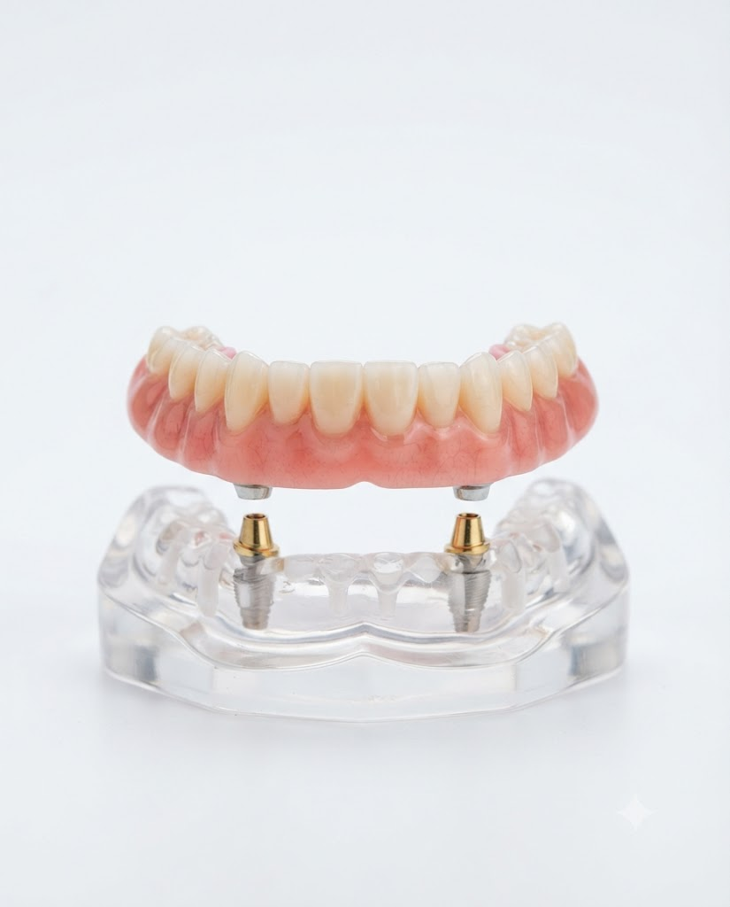 Complete Denture with Overdenture Attachments