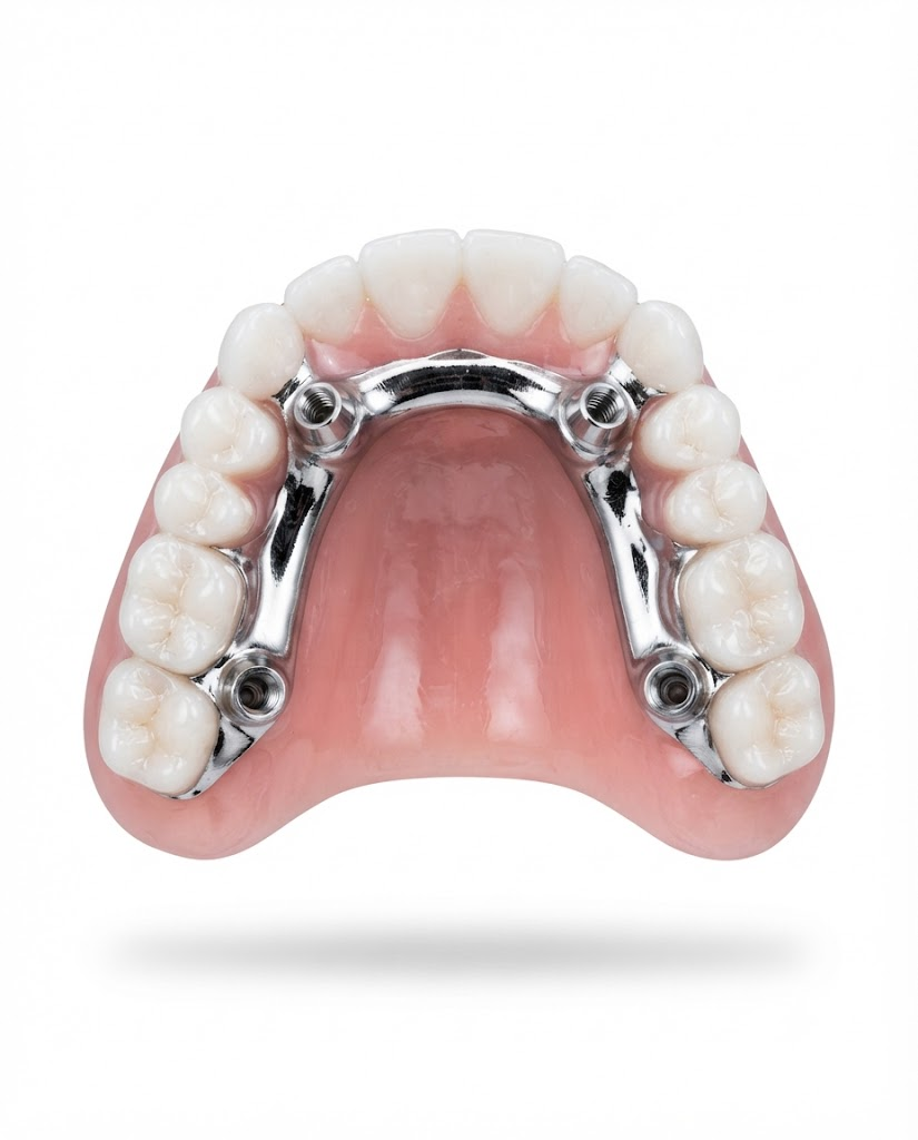 Screw-Retained Framework with Acrylic Teeth (Alt. view)