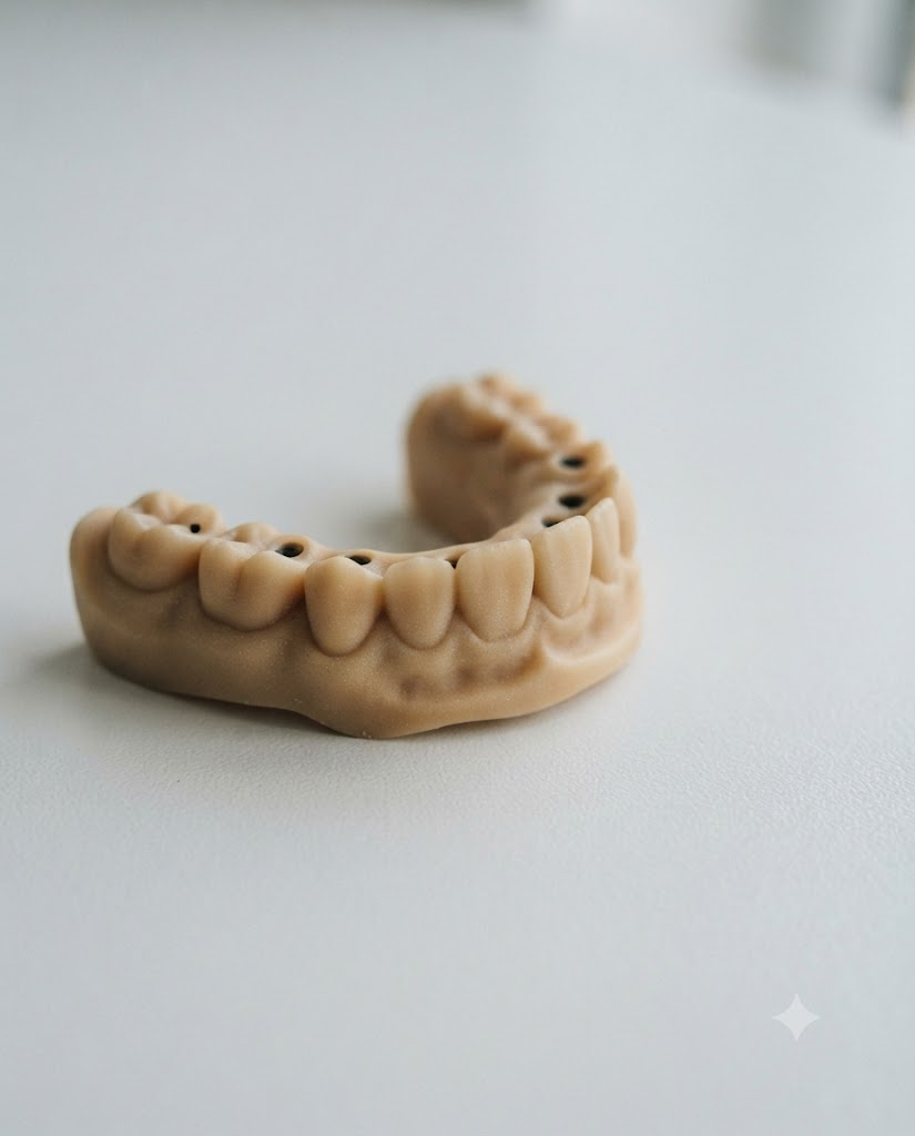 3D Printed Model · 1-Part Implant with Hybrid Prosthesis